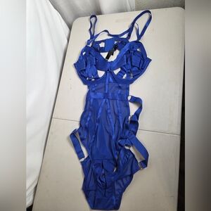 Torrid Blue Strappy Bodysuit Lingerie